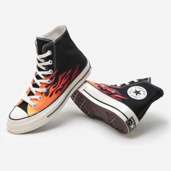 Converse Chuck 70 High Flames Fire Black Red Orange size 5.5 NEW Chuck Taylor - Picture 2 of 7